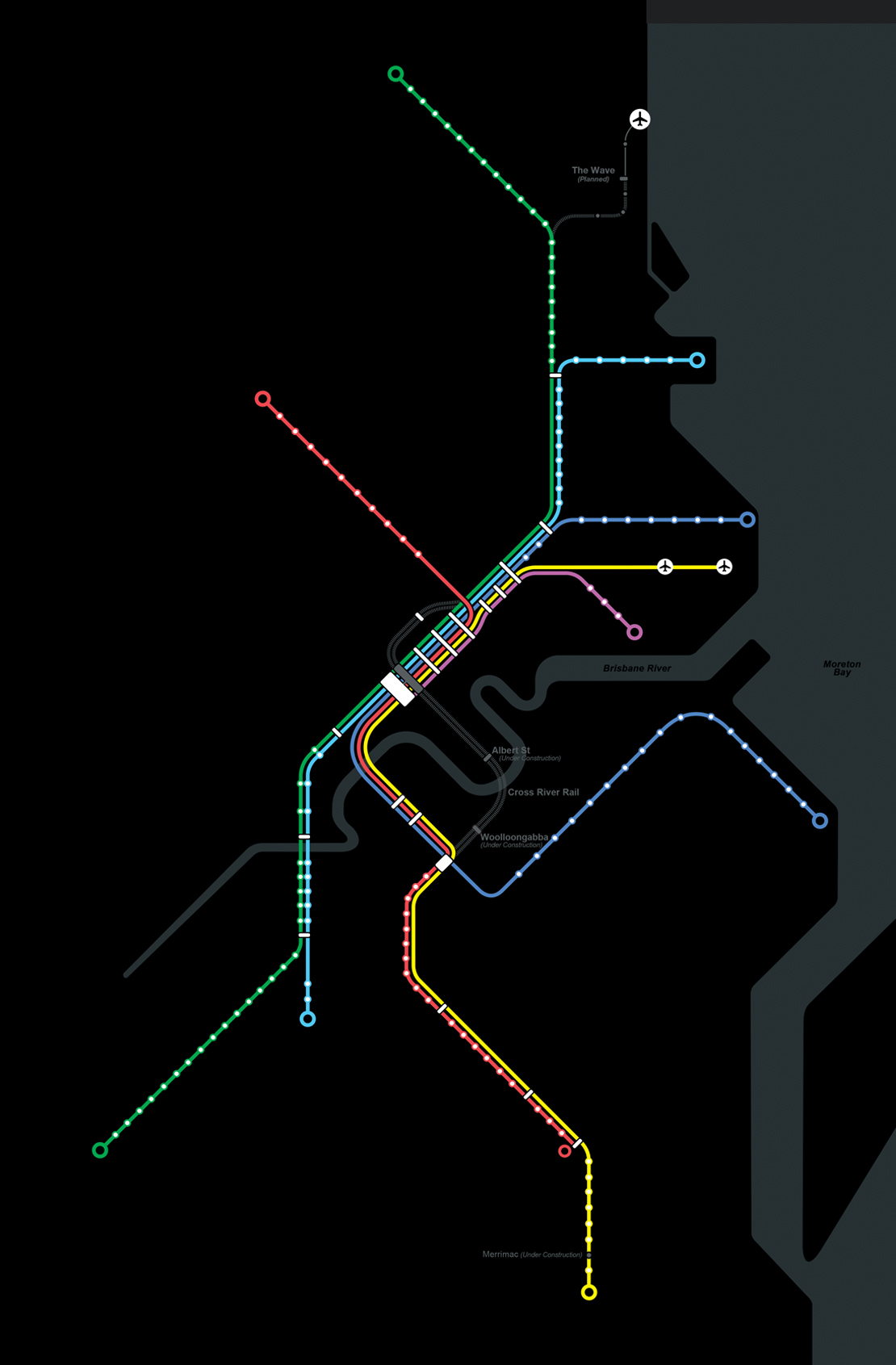 South East Queensland rail network map